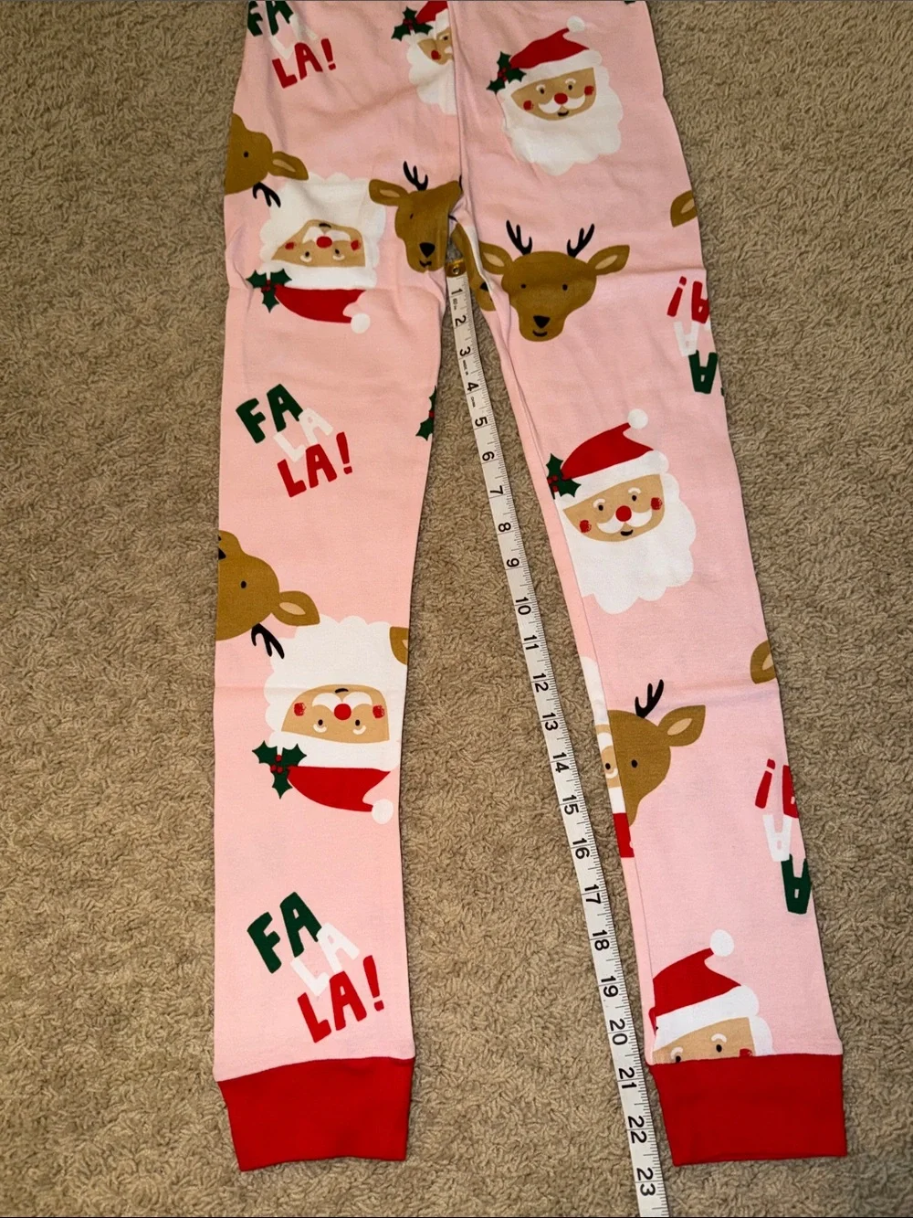 Carter's Pink Christmas Santa & Reindeer Pajama Set